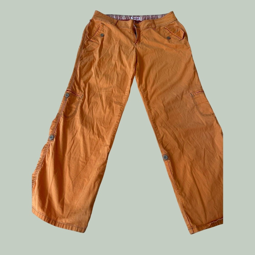 Vintage 90's Zana Di Women's Size 13 Orange Y2K Rare Baggy Cargo Pants